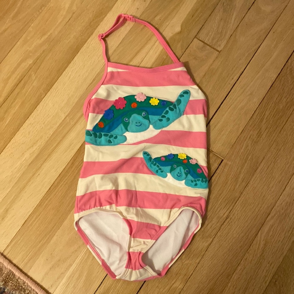 Adorable Mini Boden Turtle Bathing Suit 4-5